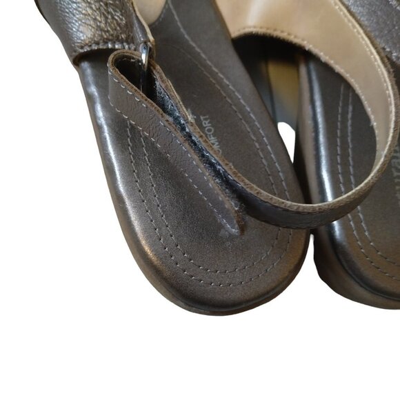 Naturalizer N5 Comfort Women's Size 10N Slingback CYRUS Leather Metallic Sandals - Picture 4 of 7